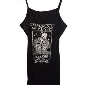 Black Soulmate Witch Graphic Dress